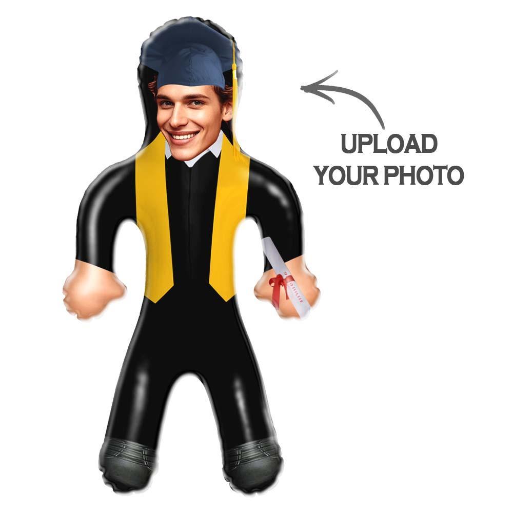Graduation Air Minime Doll with Face – Black Gown & Gold Stole - MyFaceSocksAU