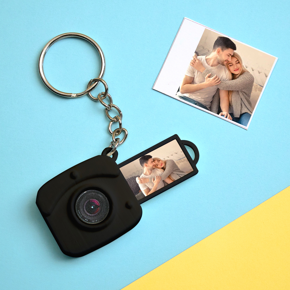 Custom Mini Camera Keychain with Photo  Personalized 3D Printed Acrylic and PLA Accessory Gift for Fashion Photography Lovers - MyFaceSocksAU