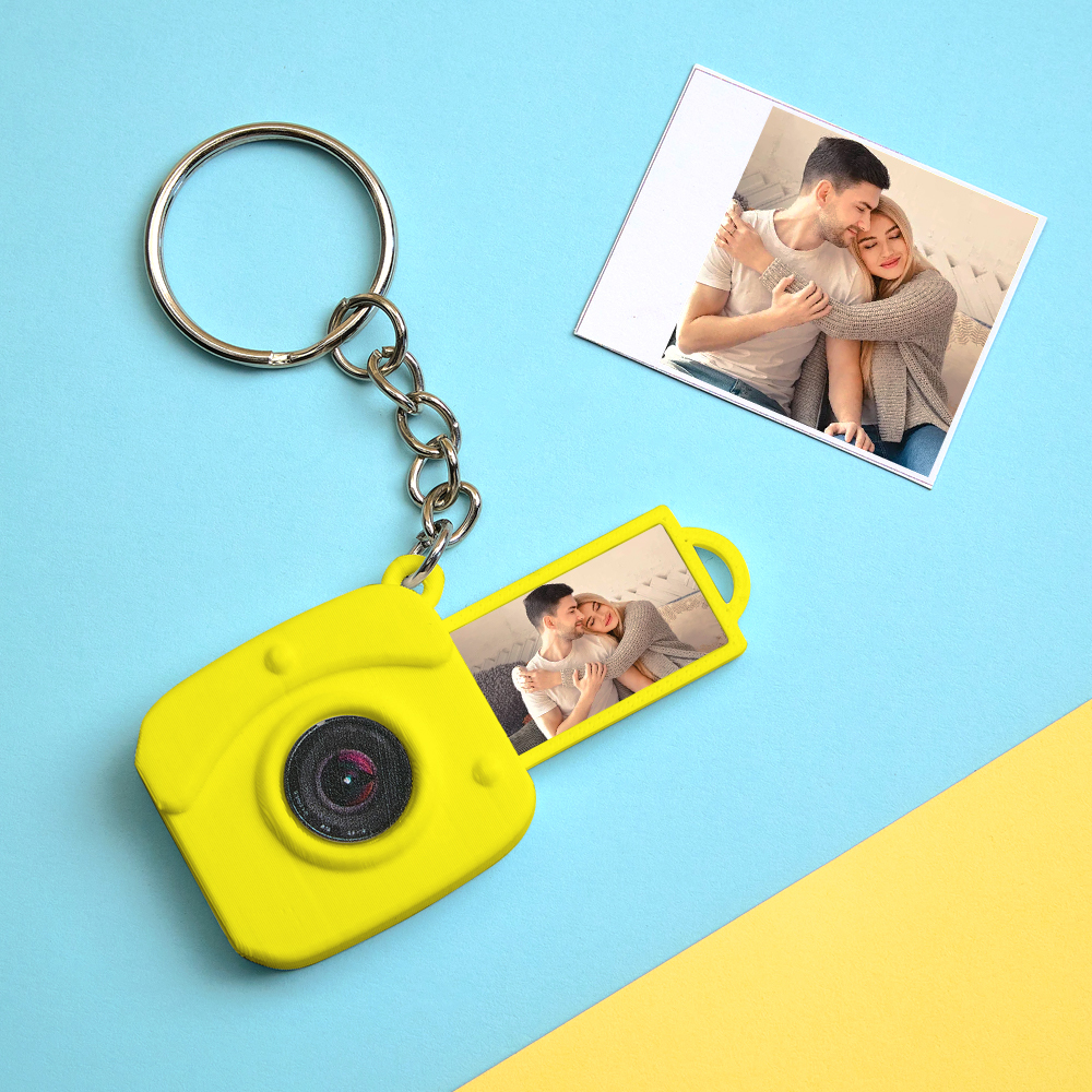 Custom Mini Camera Keychain with Photo  Personalized 3D Printed Acrylic and PLA Accessory Gift for Fashion Photography Lovers - MyFaceSocksAU