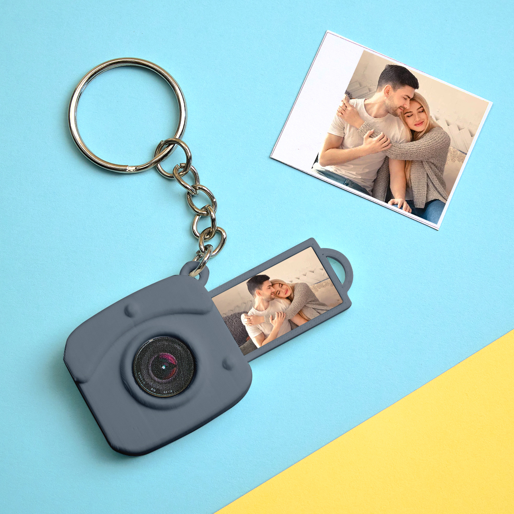 Custom Mini Camera Keychain with Photo  Personalized 3D Printed Acrylic and PLA Accessory Gift for Fashion Photography Lovers - MyFaceSocksAU