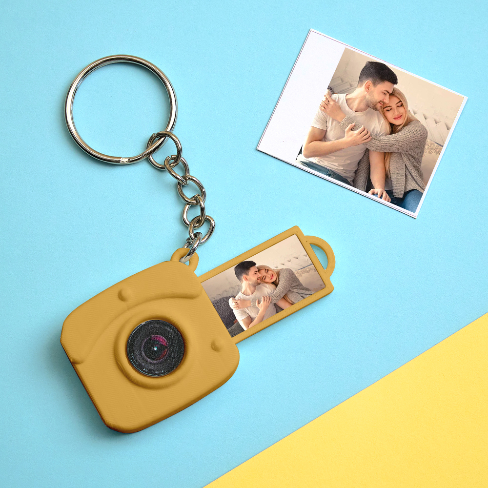 Custom Mini Camera Keychain with Photo  Personalized 3D Printed Acrylic and PLA Accessory Gift for Fashion Photography Lovers - MyFaceSocksAU