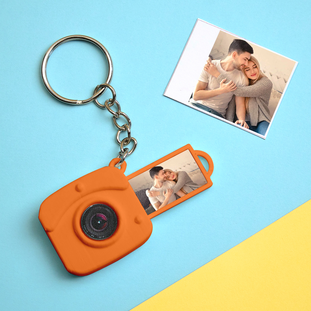 Custom Mini Camera Keychain with Photo  Personalized 3D Printed Acrylic and PLA Accessory Gift for Fashion Photography Lovers - MyFaceSocksAU
