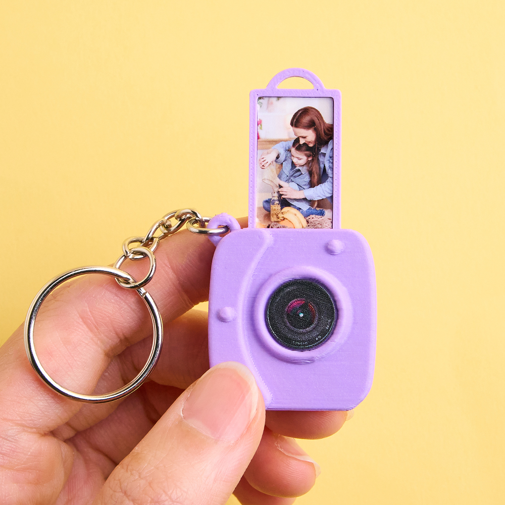 Custom Mini Camera Keychain with Photo  Personalized 3D Printed Acrylic and PLA Accessory Gift for Fashion Photography Lovers - MyFaceSocksAU