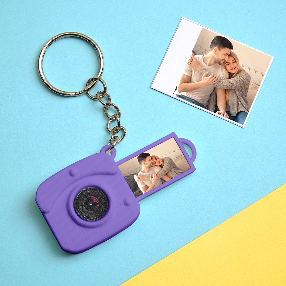 Custom Mini Camera Keychain with Photo  Personalized 3D Printed Acrylic and PLA Accessory Gift for Fashion Photography Lovers - MyFaceSocksAU