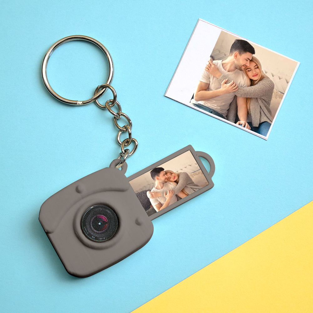 Custom Mini Camera Keychain with Photo  Personalized 3D Printed Acrylic and PLA Accessory Gift for Fashion Photography Lovers - MyFaceSocksAU
