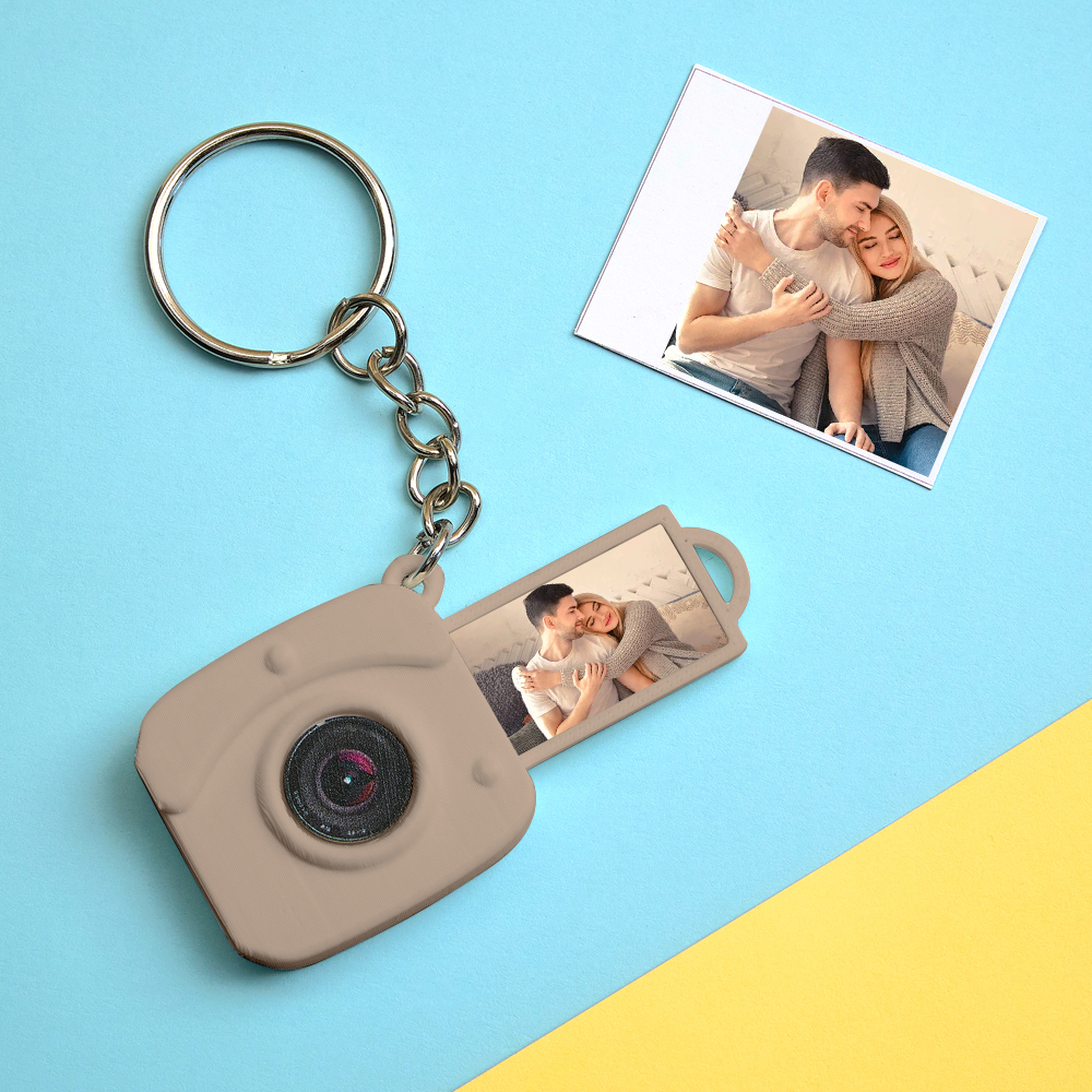 Custom Mini Camera Keychain with Photo  Personalized 3D Printed Acrylic and PLA Accessory Gift for Fashion Photography Lovers - MyFaceSocksAU