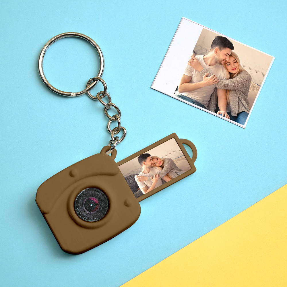Custom Mini Camera Keychain with Photo  Personalized 3D Printed Acrylic and PLA Accessory Gift for Fashion Photography Lovers - MyFaceSocksAU