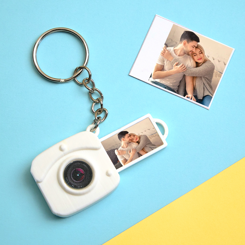 Custom Mini Camera Keychain with Photo  Personalized 3D Printed Acrylic and PLA Accessory Gift for Fashion Photography Lovers - MyFaceSocksAU