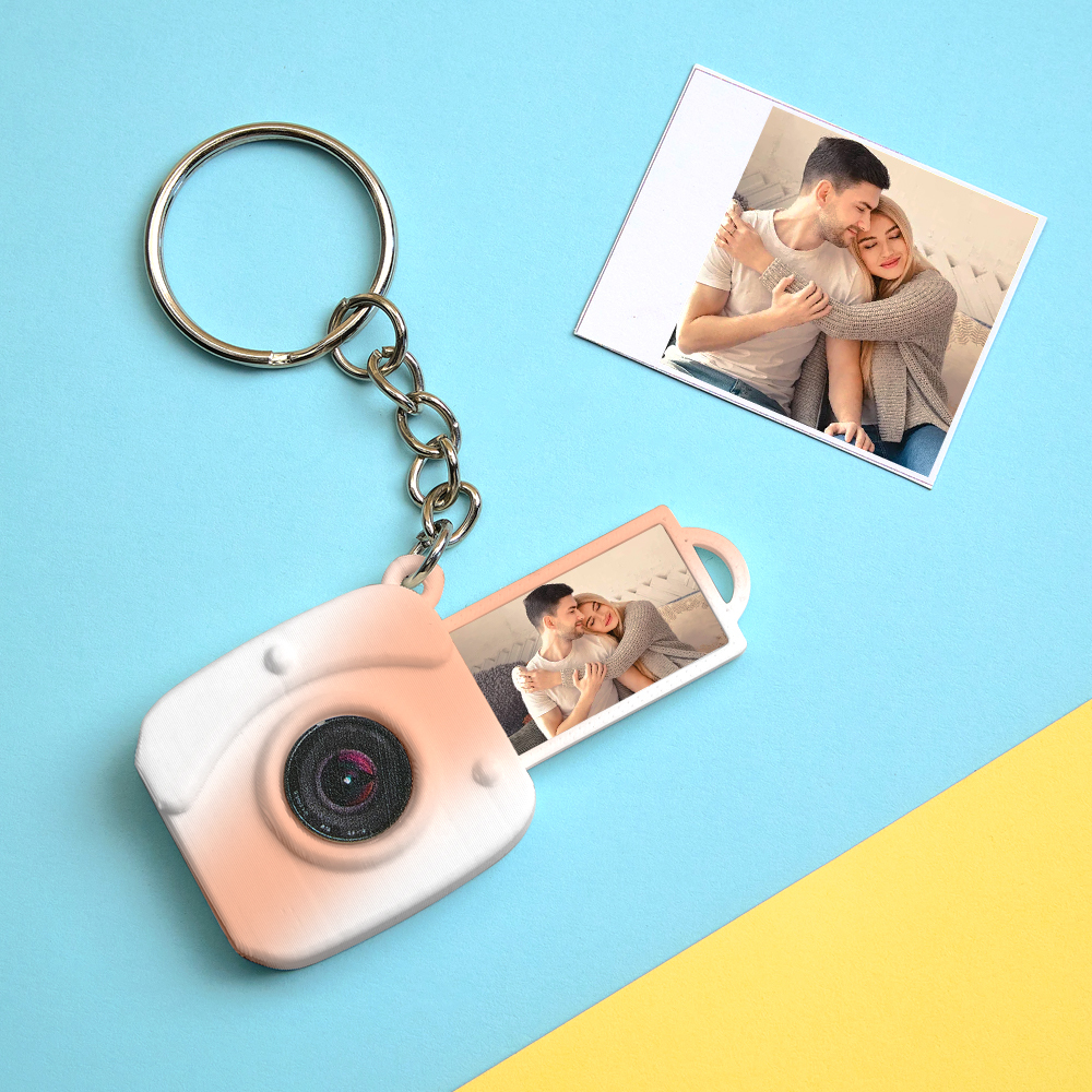 Custom Mini Camera Keychain with Photo  Personalized 3D Printed Acrylic and PLA Accessory Gift for Fashion Photography Lovers - MyFaceSocksAU