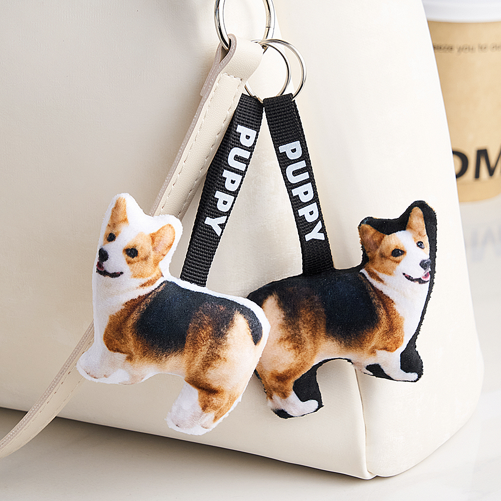 Custom Photo and Text Pillow Keychain - MyFaceSocksAU