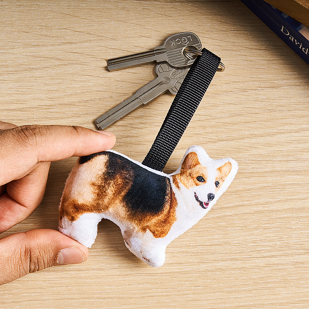 Custom Photo and Text Pillow Keychain