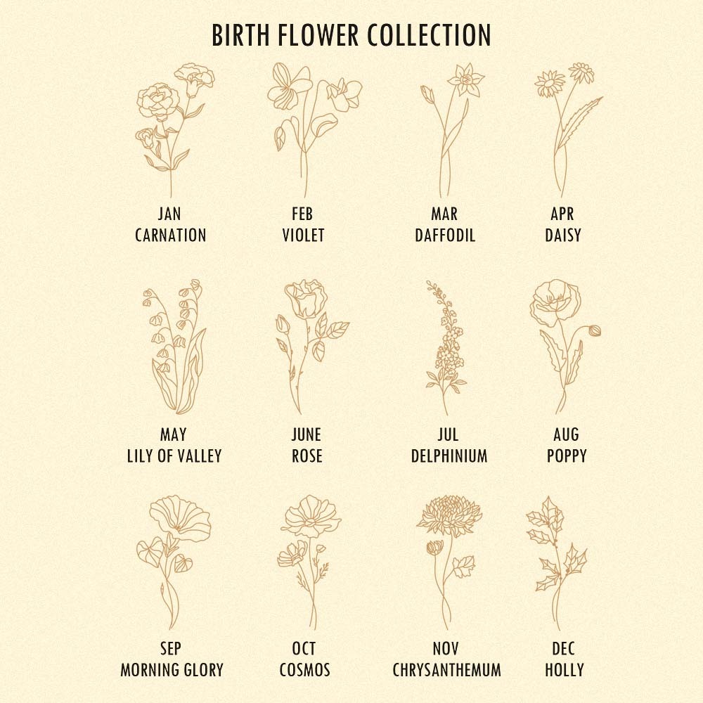 Custom Birth Flower Locket Necklace with Photo Personalized Engraved Bouquet Keepsake Memorial Christmas Valentine Gift - MyFaceSocksAU