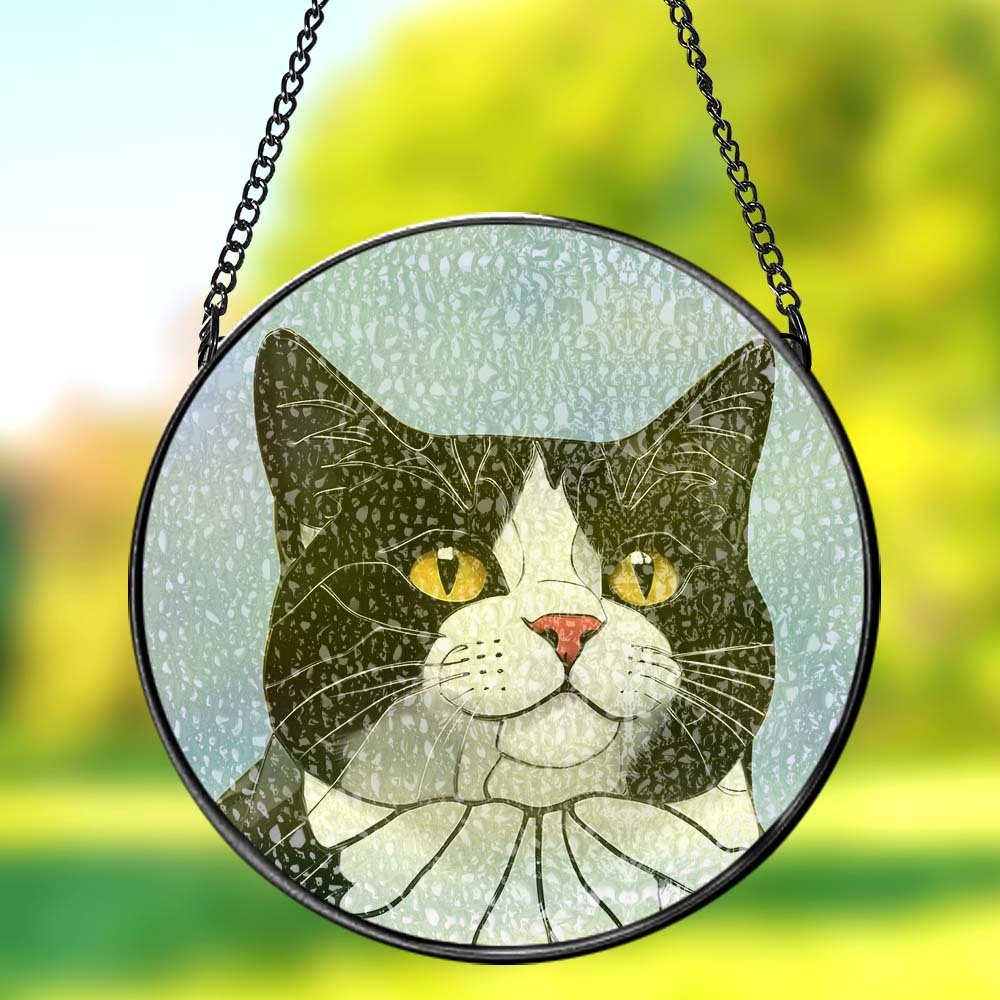 Custom Pet Portraits - Deluxe, One of a Kind Colored Acrylic Sun Catcher - Pet Memorial - Custom