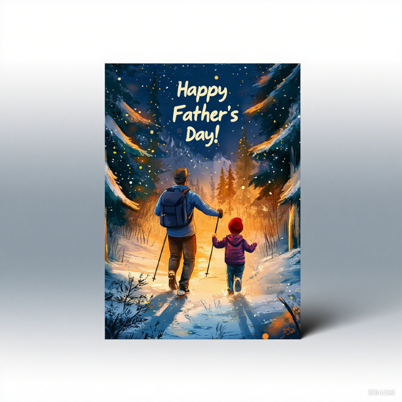Funny Father's Day Greeting Card Father And Son Silhouette A - MyFaceSocksAU