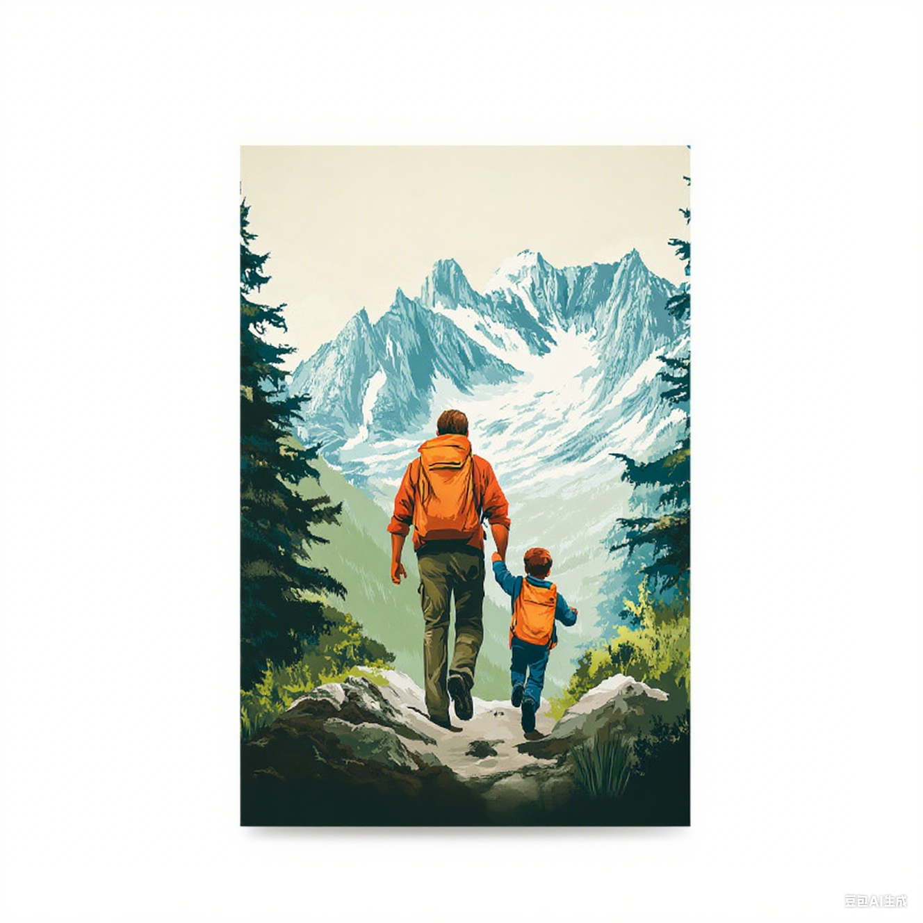 Funny Father's Day Greeting Card Father And Son Silhouette B - MyFaceSocksAU