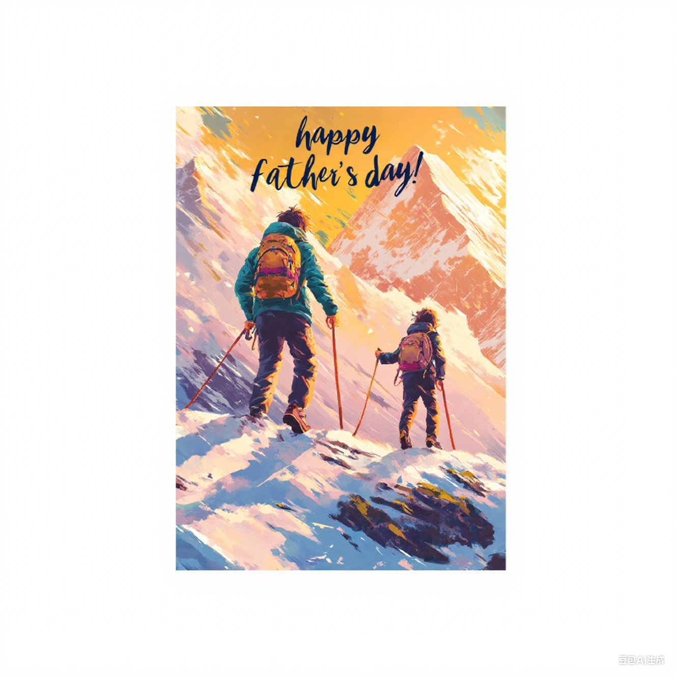 Funny Father's Day Greeting Card Father And Son Silhouette C - MyFaceSocksAU