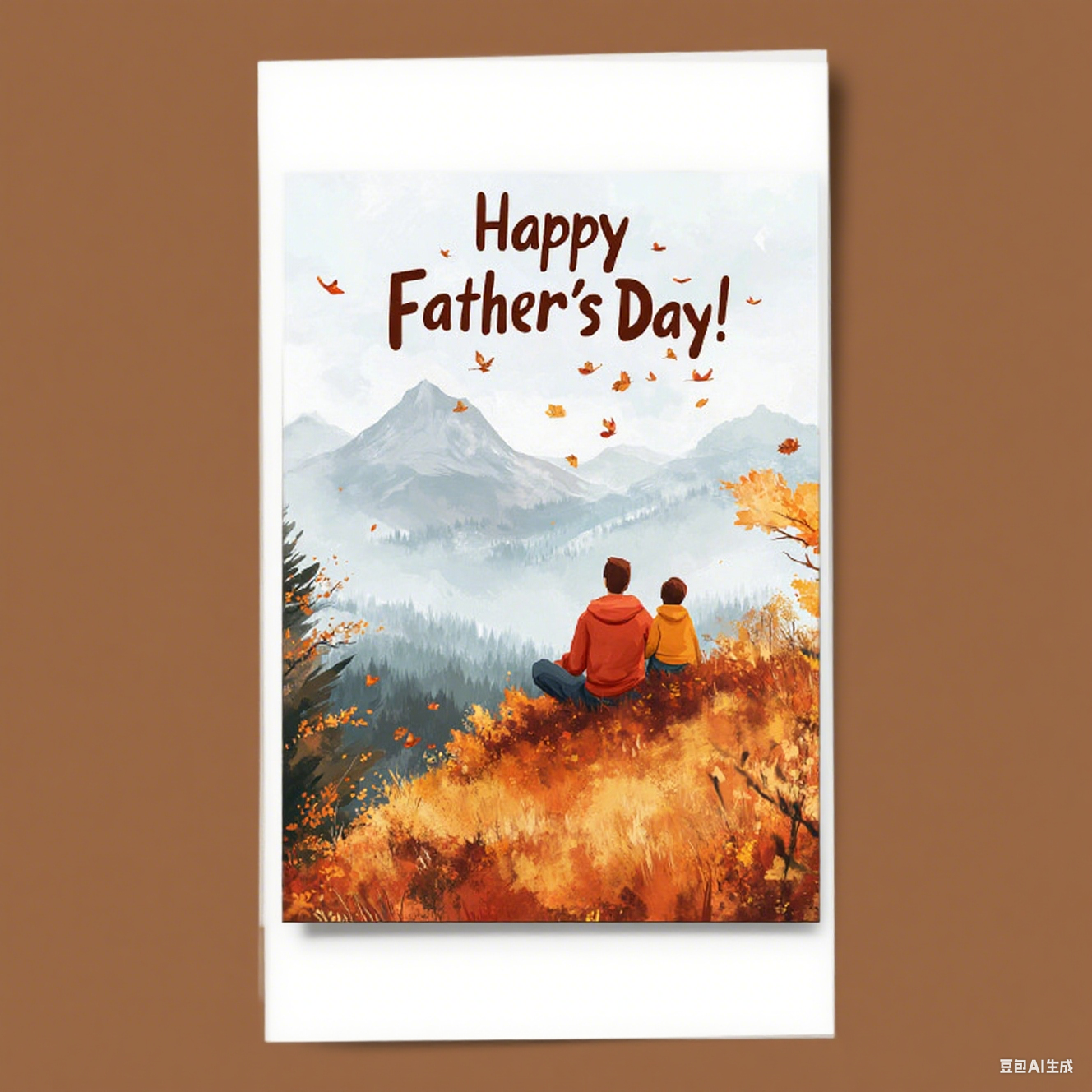 Funny Father's Day Greeting Card Father And Son Silhouette D - MyFaceSocksAU