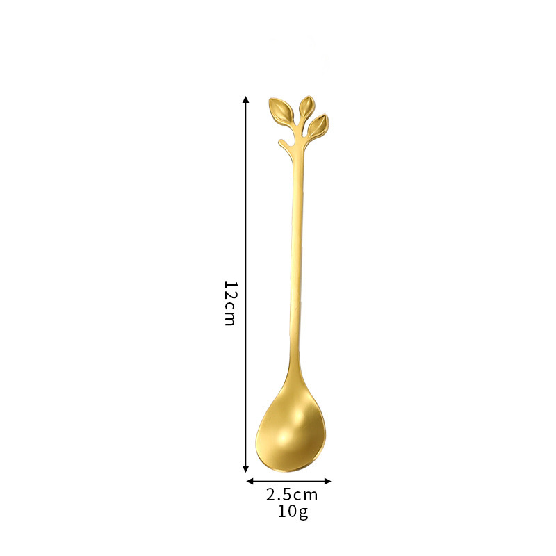 Golden Leaf Spoon 0.5x2.9x17.8CM - MyFaceSocksAU