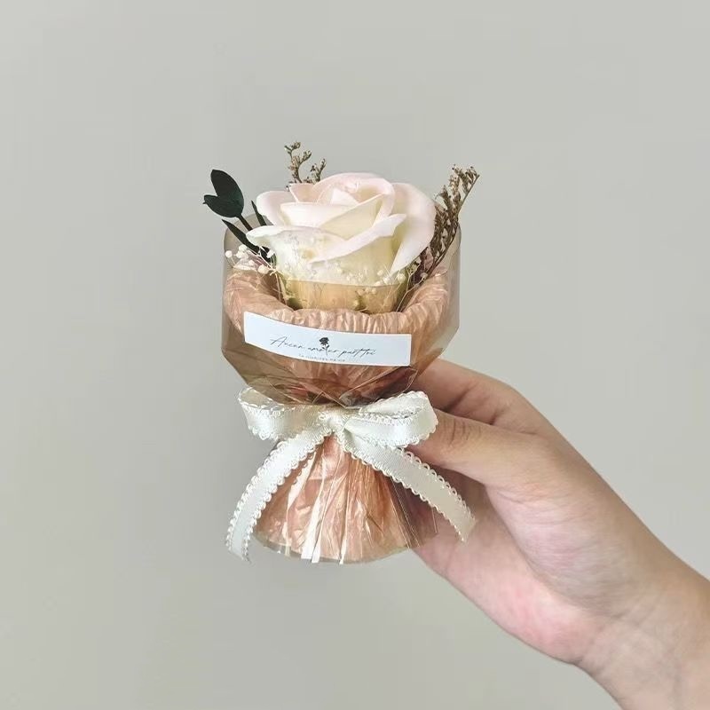 Mini Pocket Flower Bouquet Soap Rose & Sunflower Preserved Gift with Clear Box Birthday Valentine Gift - MyFaceSocksAU