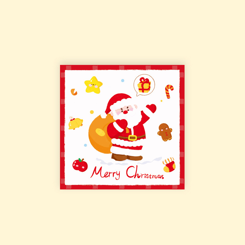 Christmas Greeting Card Square Santa Claus 0.01x10x10CM - MyFaceSocksAU