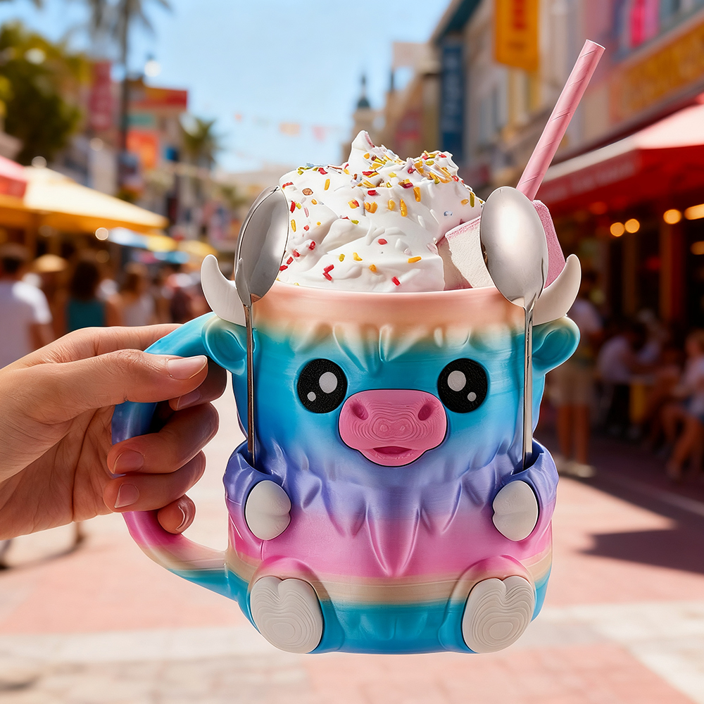 Christmas Gifts Cute Cow Style Ice Cream Pint Holder with Handle and Spoon – Reusable Antifreeze Cooler Sleeve for Ice Cream, Drinks, and Desserts Funny Cow Gifts for Ice Cream Lovers - MyFaceSocksAU