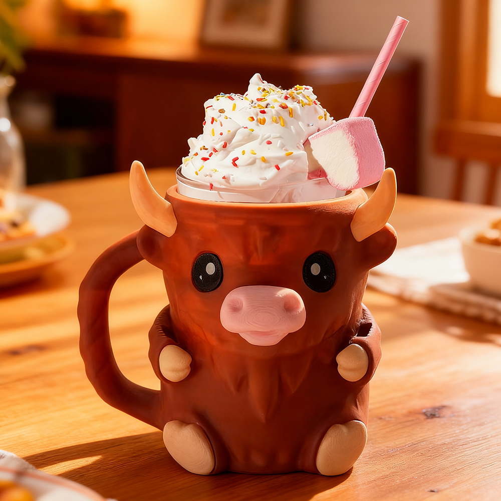 Christmas Gifts Cute Cow Style Ice Cream Pint Holder with Handle and Spoon – Reusable Antifreeze Cooler Sleeve for Ice Cream, Drinks, and Desserts – Funny Cow Gifts for Ice Cream Lovers - MyFaceSocksAU