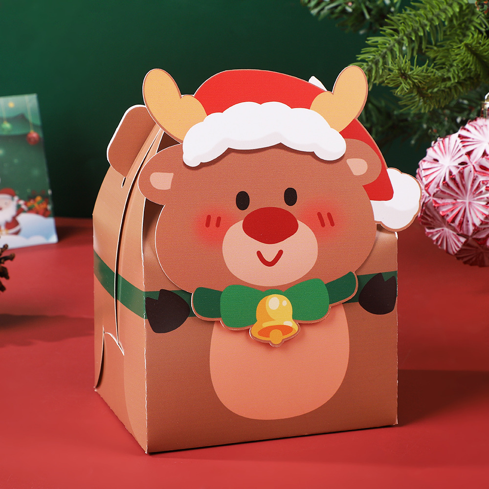 Christmas Hand-held Gift Box Christmas Reindeer 10x12x16cm - MyFaceSocksAU