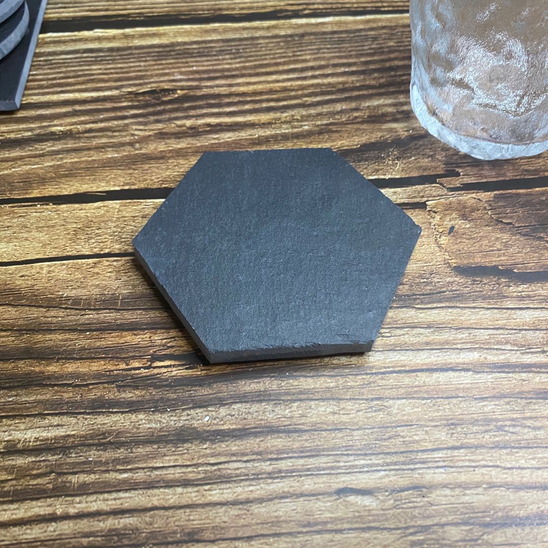 Black Hexagonal Coaster - MyFaceSocksAU