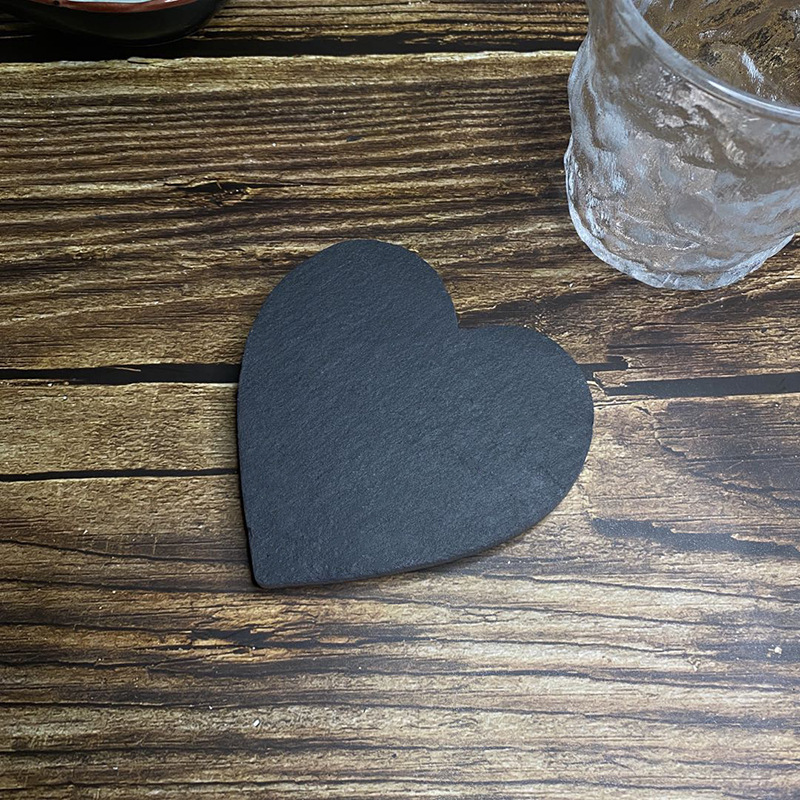 Black Heart-shaped Coaster - MyFaceSocksAU