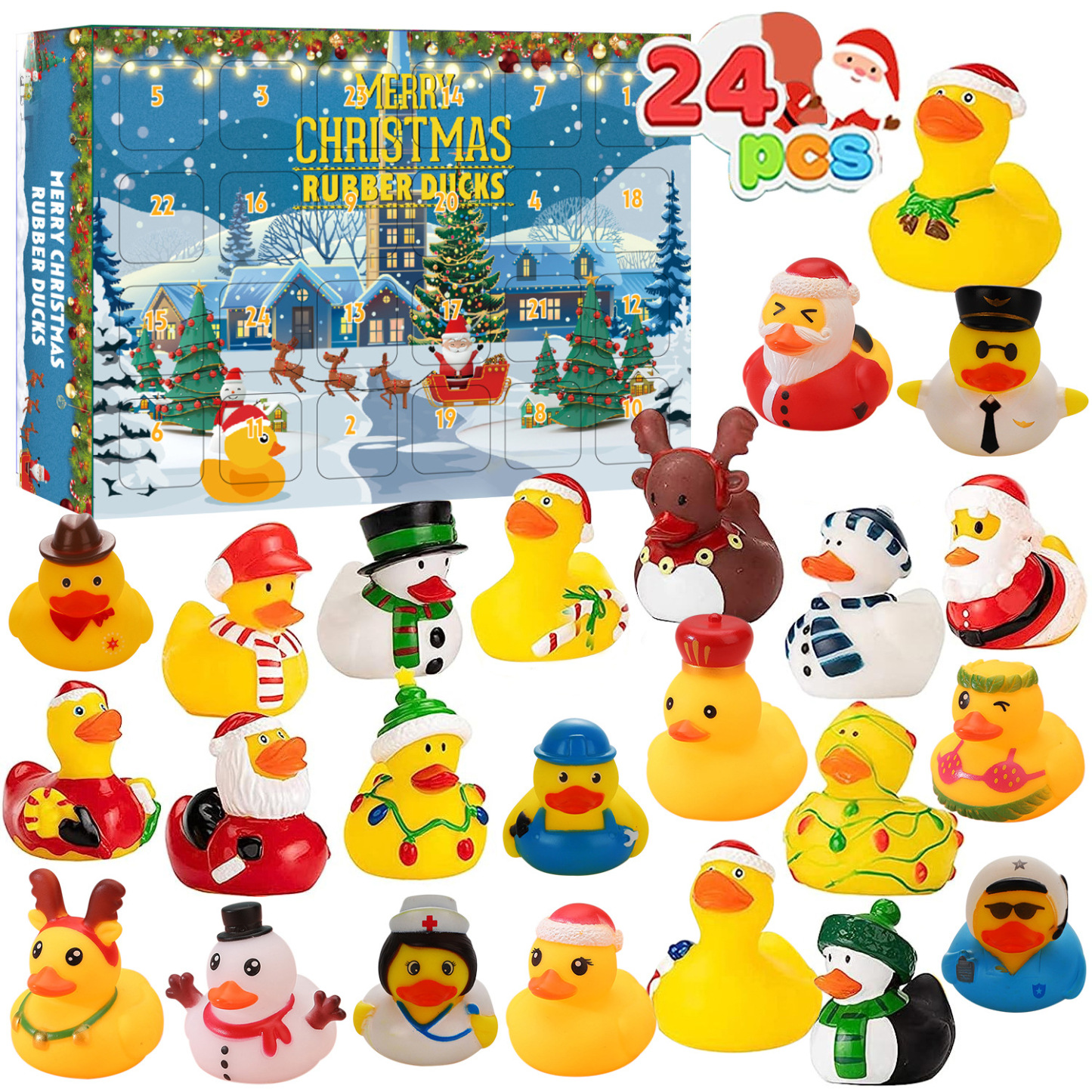 Christmas vinyl duck blind box plastic 24Pcs (37*27*7CM) - MyFaceSocksAU