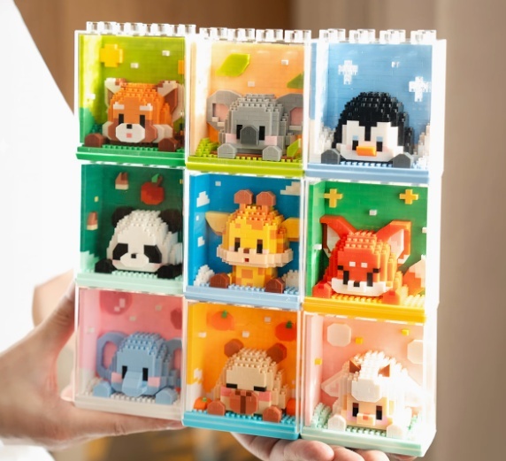 Children's Zoo Small Particle Building Blocks Toy Ornaments Model Gift Animal Building Blocks Blind Box Christmas Gifts for Family and Children - MyFaceSocksAU