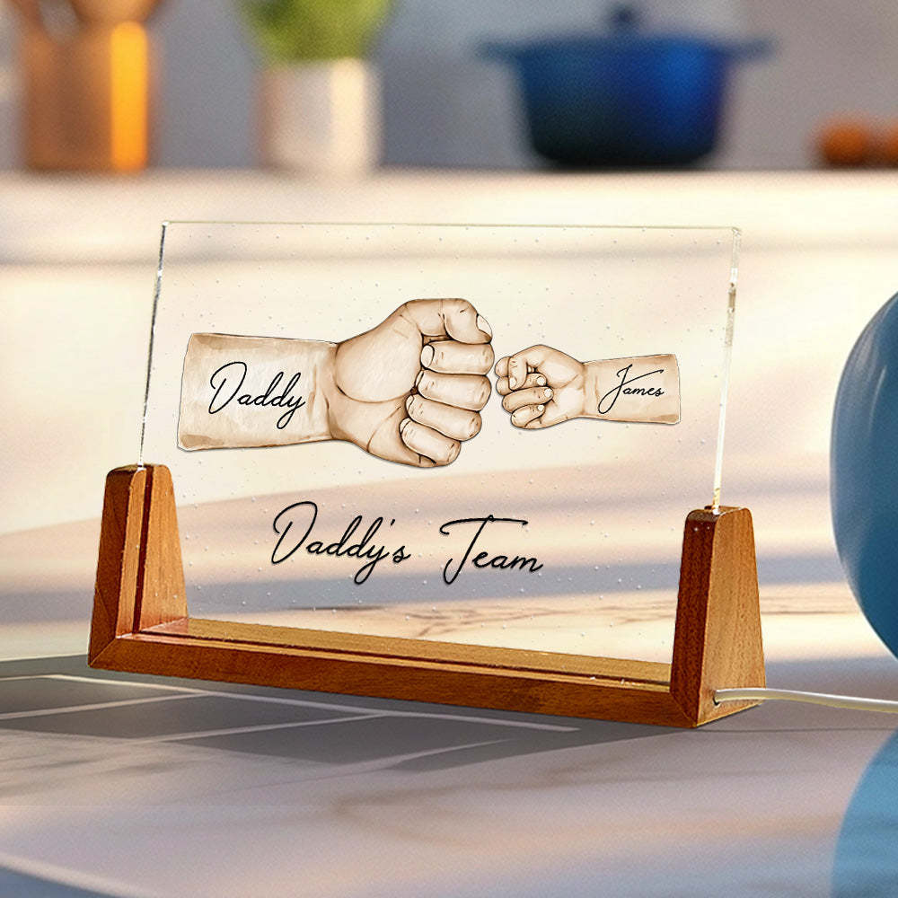 Custom Acrylic Keychain Personalised Daddy's Team Fist Bump Father's Day Gifts
