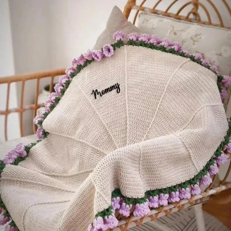 Hand-Knitted Rose Blanket DIY Kit & Ready-Made Gift for Mother's Day Valentine's Day - MyFaceSocksAU