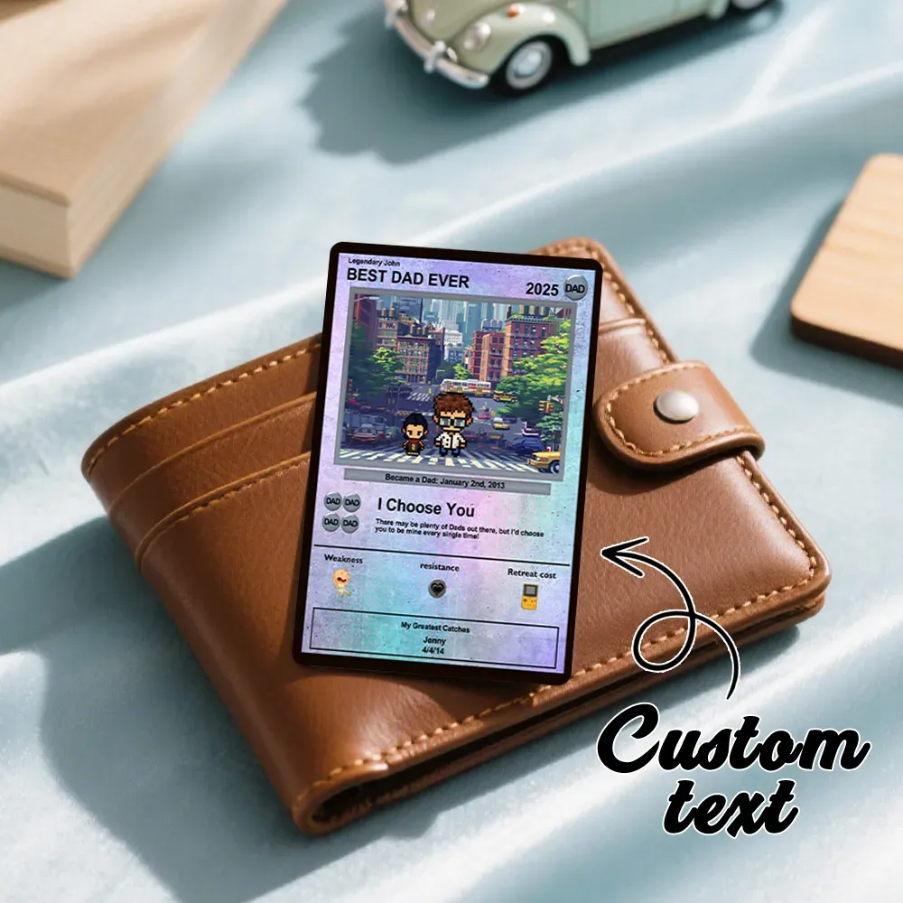 CUSTOM ANIME PHOTO Father's Day Card, Father's Day Gift for Grandpa, New Grandpa Gift, Dad Wallet Card, Super Hero Dad Gifts, Game Dad Card - MyFaceSocksAU