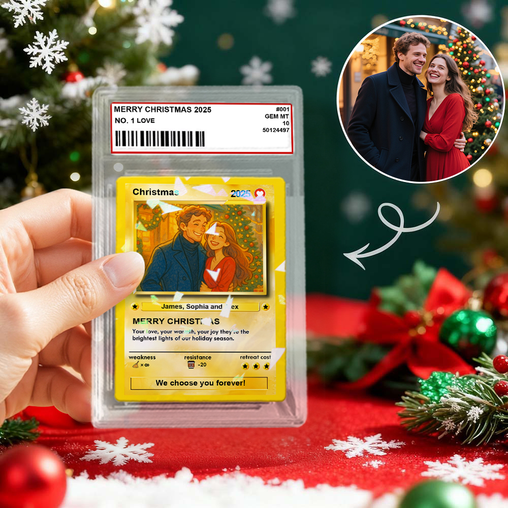 Christmas Gift Poke Card Custom Poke Card Gift For Family Couple Custom Santa Present - MyFaceSocksAU