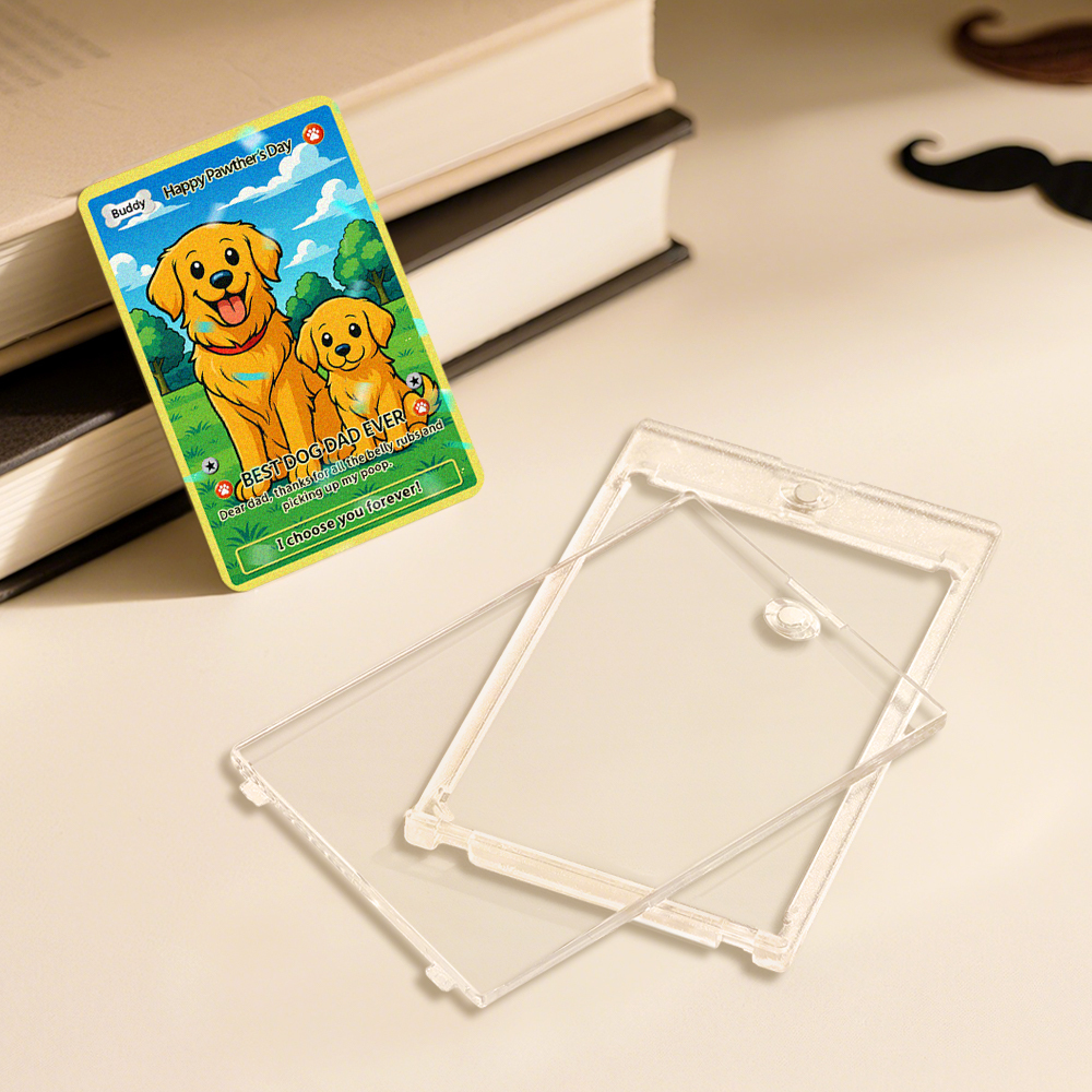 Custom Pet Anime Card, Fathers Day Gift For Dog Dad, Pet Lover Gifts, Pet Portrait Hologram Card, Dog Dad Gift, Personalized Gifts For Him - MyFaceSocksAU