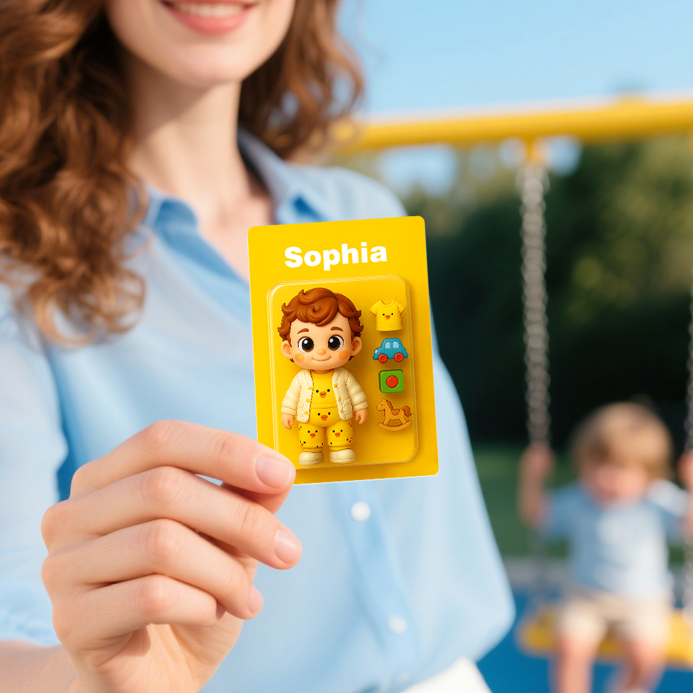 Custom Cute Baby Character Card Personalized Card Gift For Children Custom Presents - MyFaceSocksAU