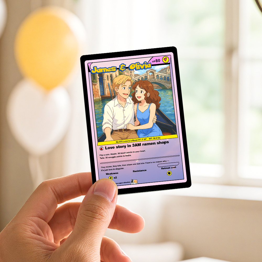 Custom Anime Card Personalized Love Gift for Anniversary, Valentine's Day or Birthday