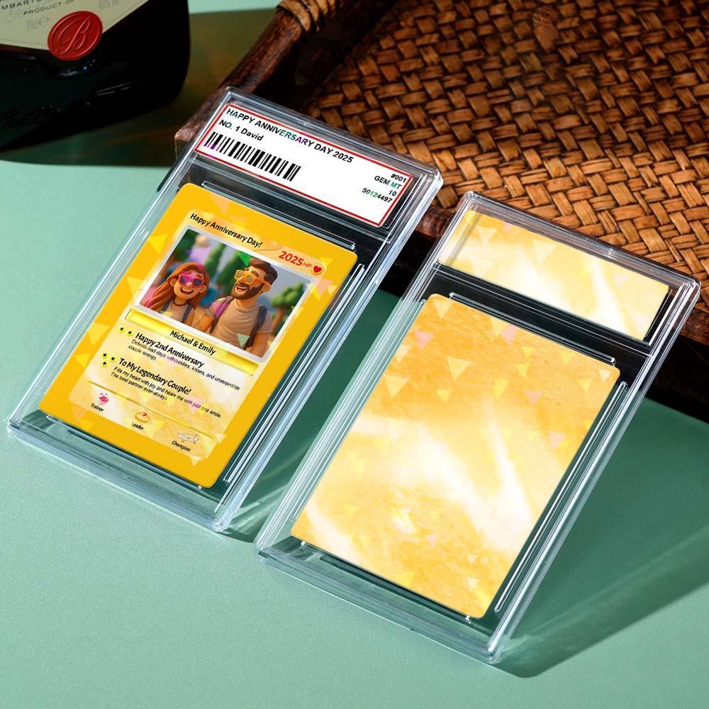 Personalized Cute Clay Style Father Card Retro Cartoon-Inspired Mini Gift for Him Photo Text Poke Card - MyFaceSocksAU