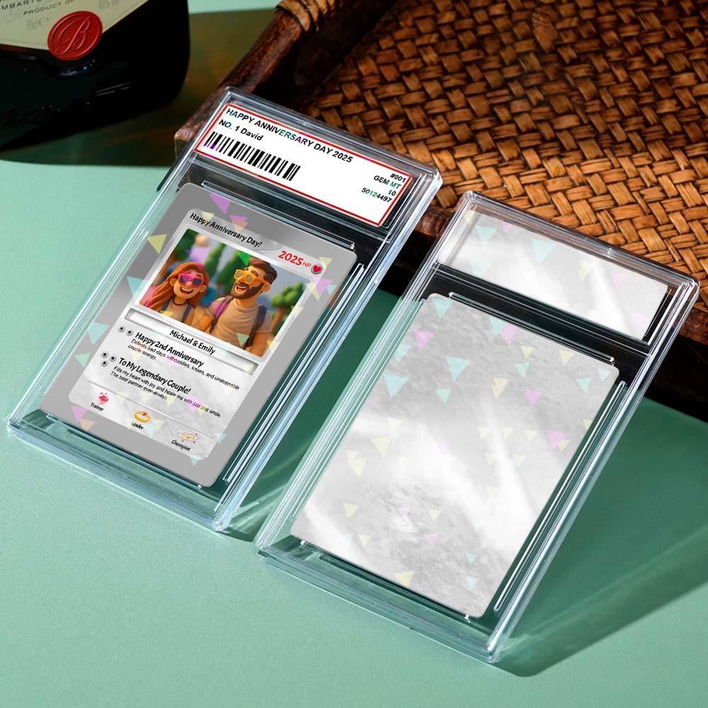 Personalized Cute Clay Style Father Card Retro Cartoon-Inspired Mini Gift for Him Photo Text Poke Card - MyFaceSocksAU