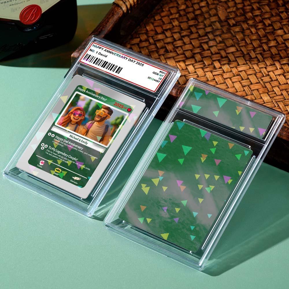 Personalized Cute Clay Style Father Card Retro Cartoon-Inspired Mini Gift for Him Photo Text Poke Card - MyFaceSocksAU