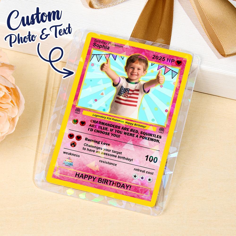 Custom Photo Text Birthday Cards Personalized Card For Kid Birthday Gift Boyfriend Gift Birthday Keepsake Happy Birthday Poke Card - MyFaceSocksAU