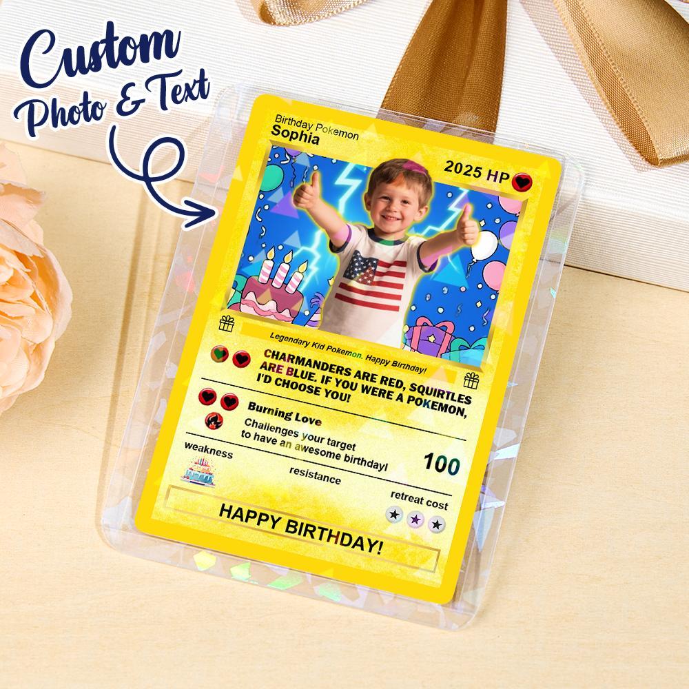 Custom Photo Text Birthday Cards Personalized Card For Kid Birthday Gift Boyfriend Gift Birthday Keepsake Happy Birthday Poke Card - MyFaceSocksAU