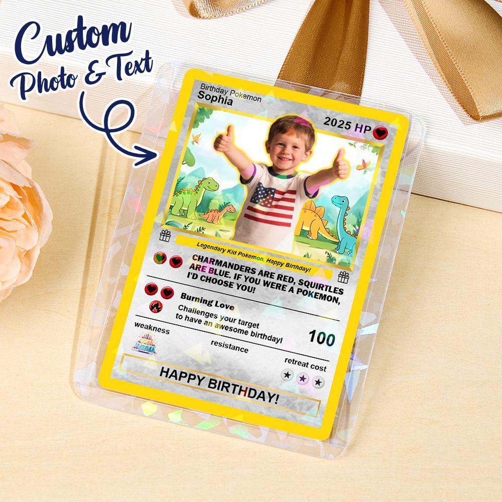Custom Photo Text Birthday Cards Personalized Card For Kid Birthday Gift Boyfriend Gift Birthday Keepsake Happy Birthday Poke Card - MyFaceSocksAU