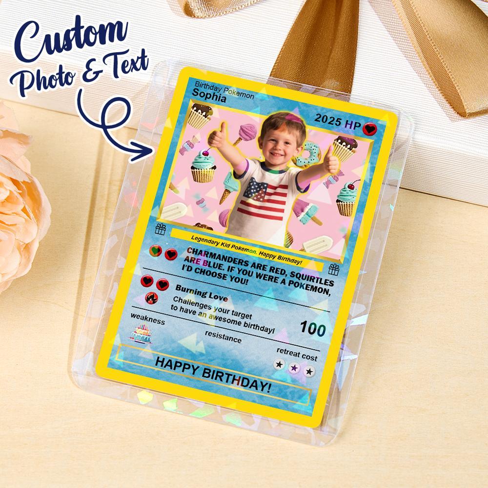Custom Photo Text Birthday Cards Personalized Card For Kid Birthday Gift Boyfriend Gift Birthday Keepsake Happy Birthday Poke Card - MyFaceSocksAU