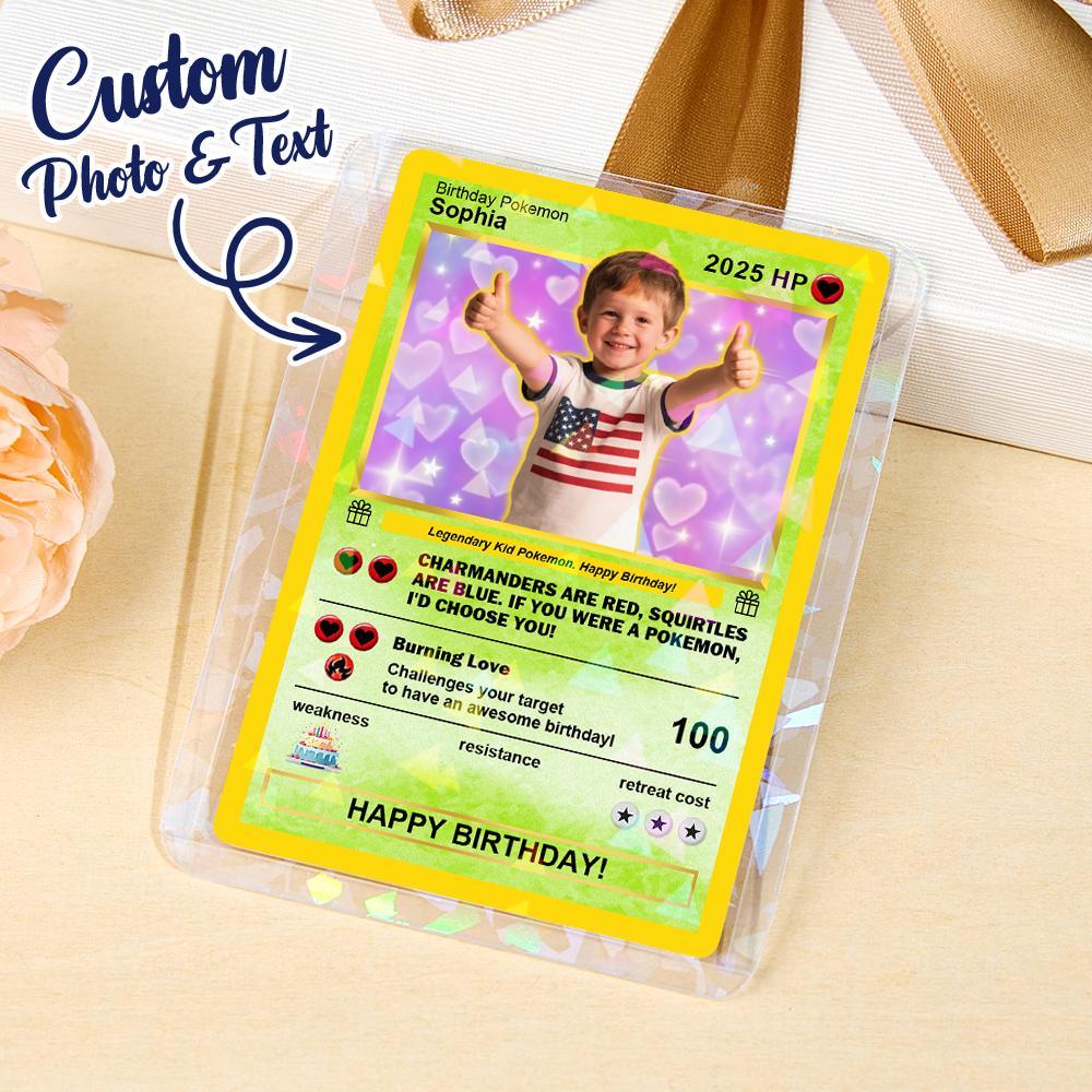 Custom Photo Text Birthday Cards Personalized Card For Kid Birthday Gift Boyfriend Gift Birthday Keepsake Happy Birthday Poke Card - MyFaceSocksAU