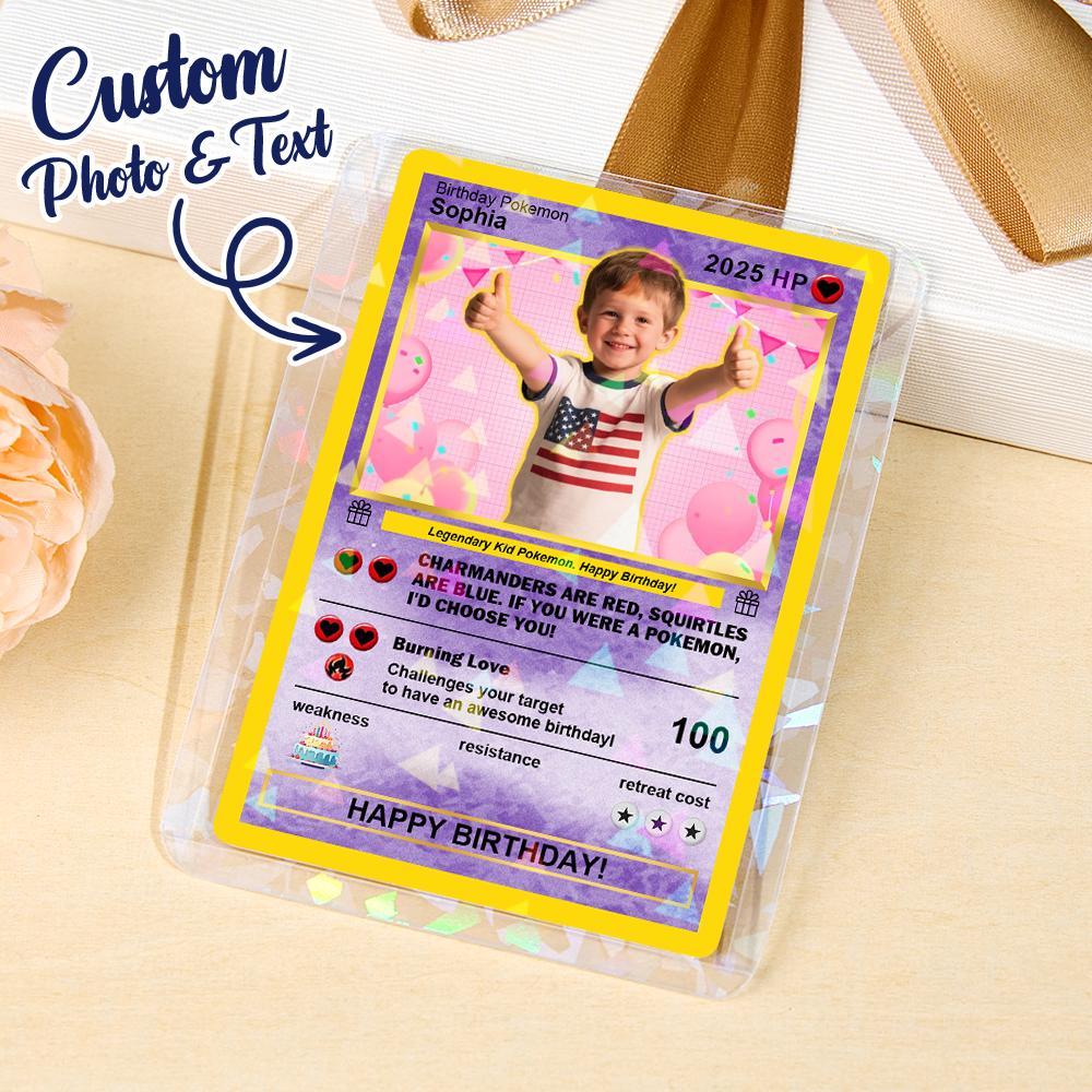 Custom Photo Text Birthday Cards Personalized Card For Kid Birthday Gift Boyfriend Gift Birthday Keepsake Happy Birthday Poke Card - MyFaceSocksAU