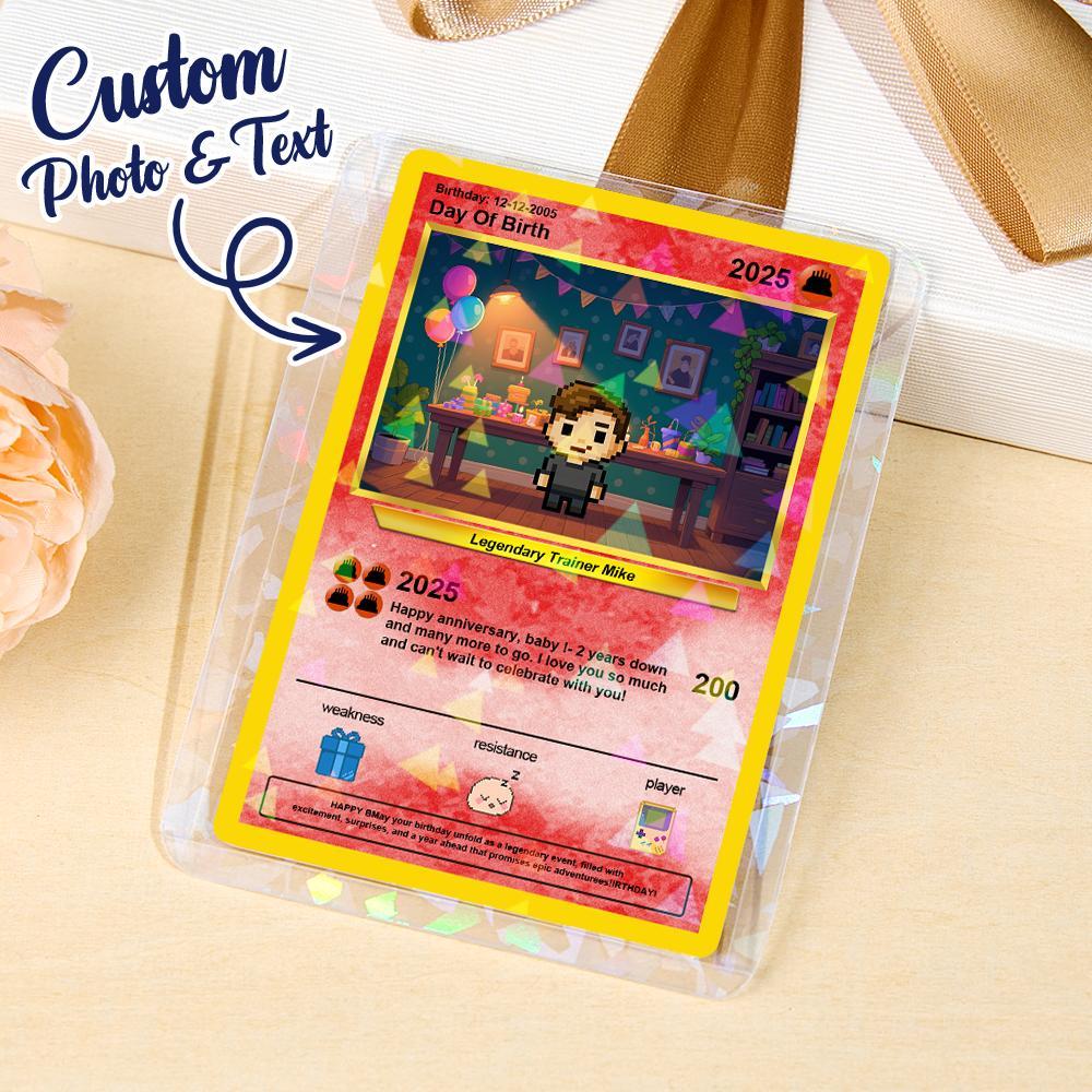 Custom Photo Text Birthday Cards Personalized Card For Kid Birthday Gift Boyfriend Gift Birthday Keepsake Happy Birthday Poke Card - MyFaceSocksAU