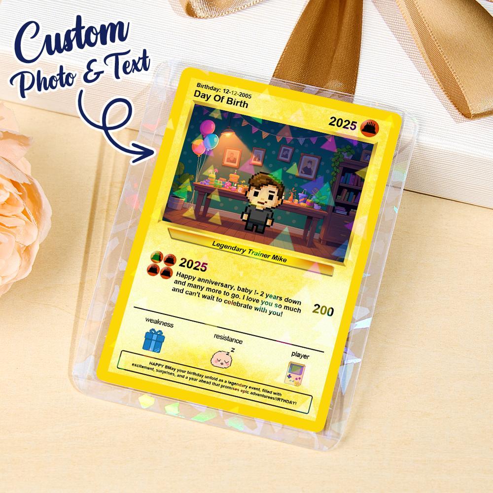 Custom Photo Text Birthday Cards Personalized Card For Kid Birthday Gift Boyfriend Gift Birthday Keepsake Happy Birthday Poke Card - MyFaceSocksAU