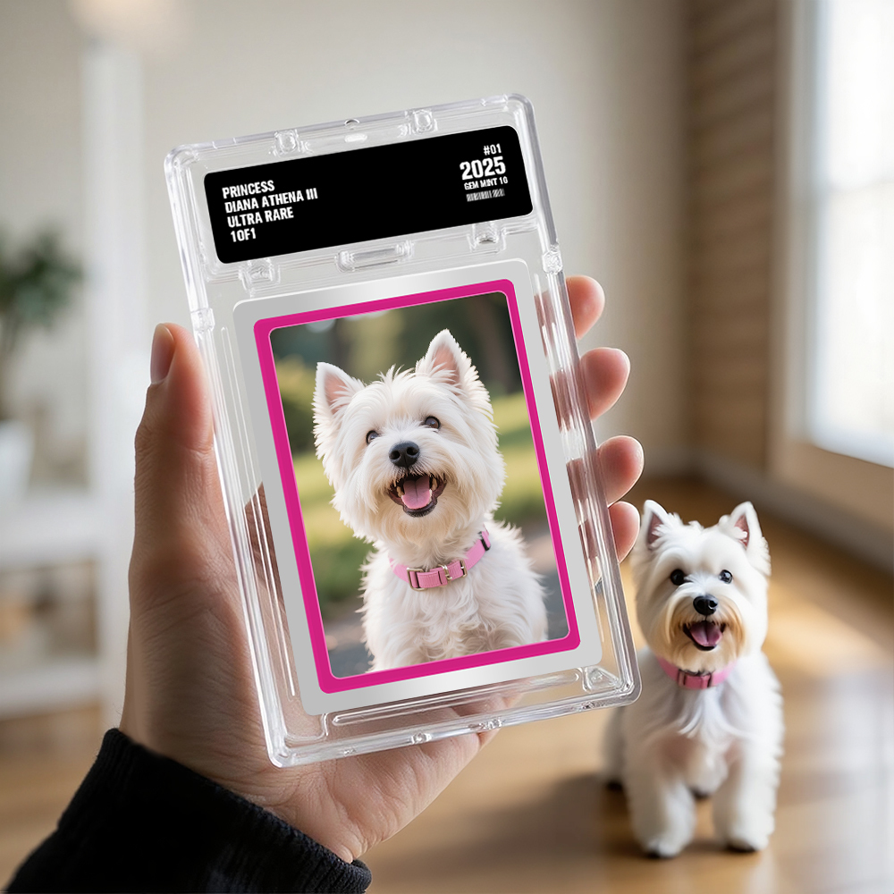 Custom Poke Card Cute Dog Portrait From Photo Personalized Family Card with Custom Text & Photo Special Gift for Pet Lover - MyFaceSocksAU